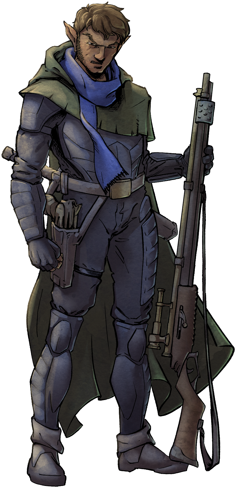 Elf ranger with rifle